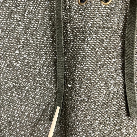 Lands End Dark Olive Green Knit Top Size Small Grommet Lace Up Chest Pullover - Picture 8 of 9